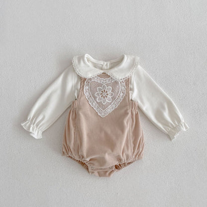【BABY】プリンセスレースブラウス、サロペットSK030514