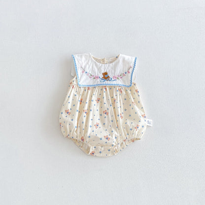 【BABY】夏新作くま小花柄ロンパースSK106415