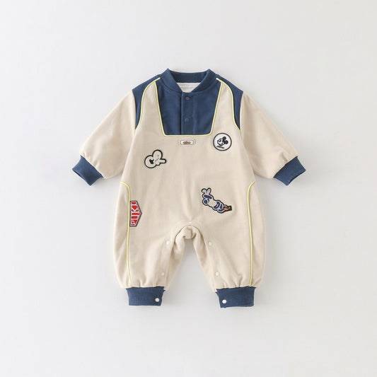 【BABY】可愛いアップリケカバーオールSK104207