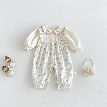 【BABY】小花柄フェイクレイヤードカバーオールSK107909