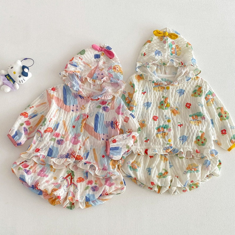【BABY&KID】夏新作 フード付き薄手セットアップSK105211