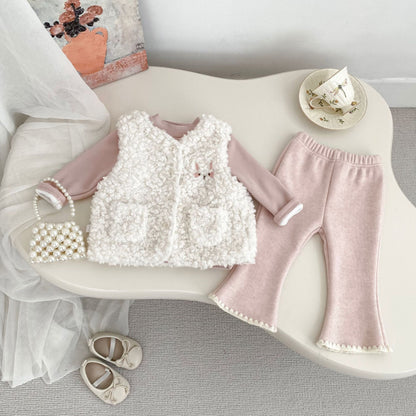 【BABY&KID】冬新作カートゥーン裏起毛ベストSK102732