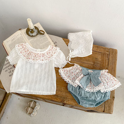 【BABY&KID】夏新作 小花レースセットアップSK090320