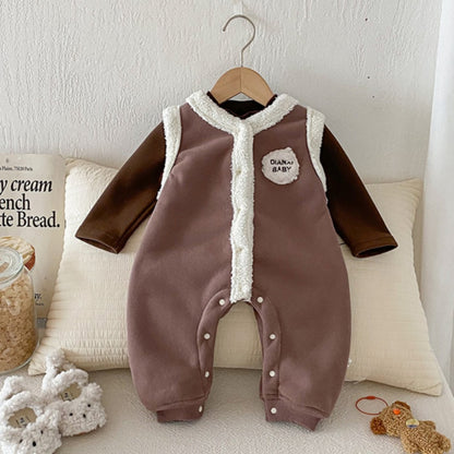 【BABY】冬新作 ロゴ刺繍オールインワンSK102109