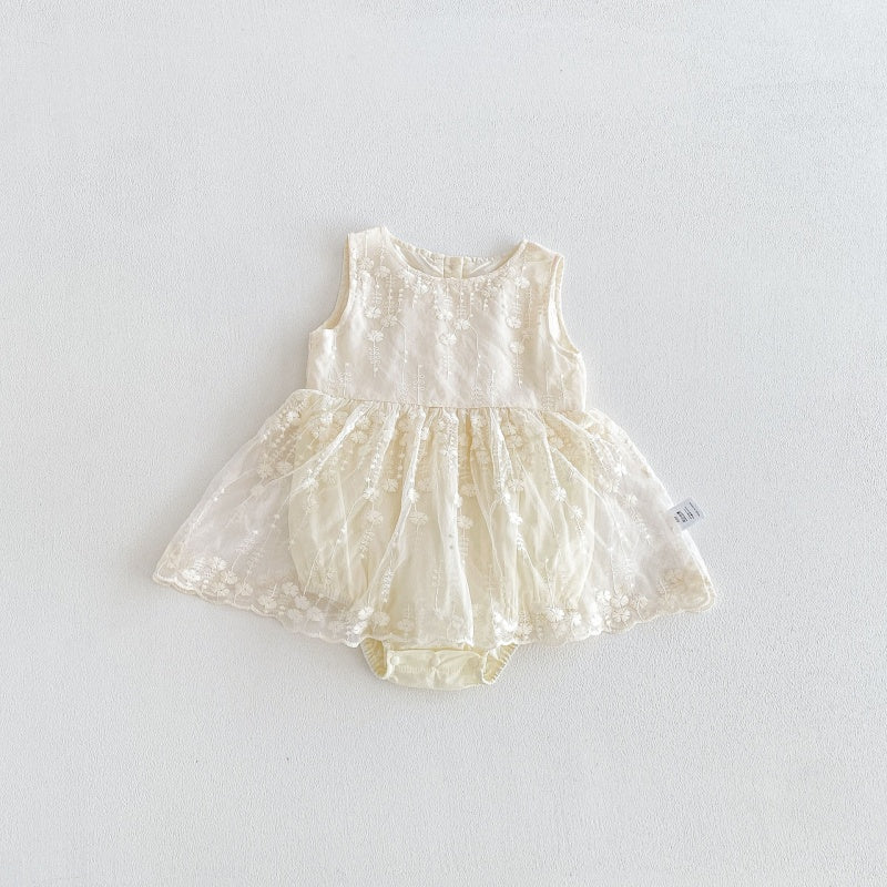 【BABY】夏新作刺繍チュールロンパースSK106510