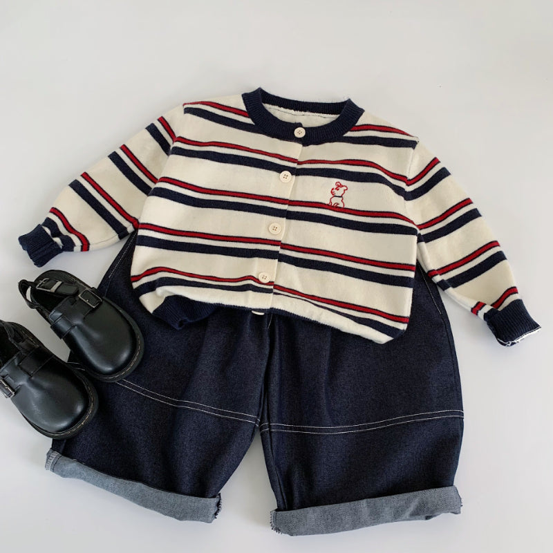 【BABY&KID】小犬刺繍ニットカーディガンSK100504