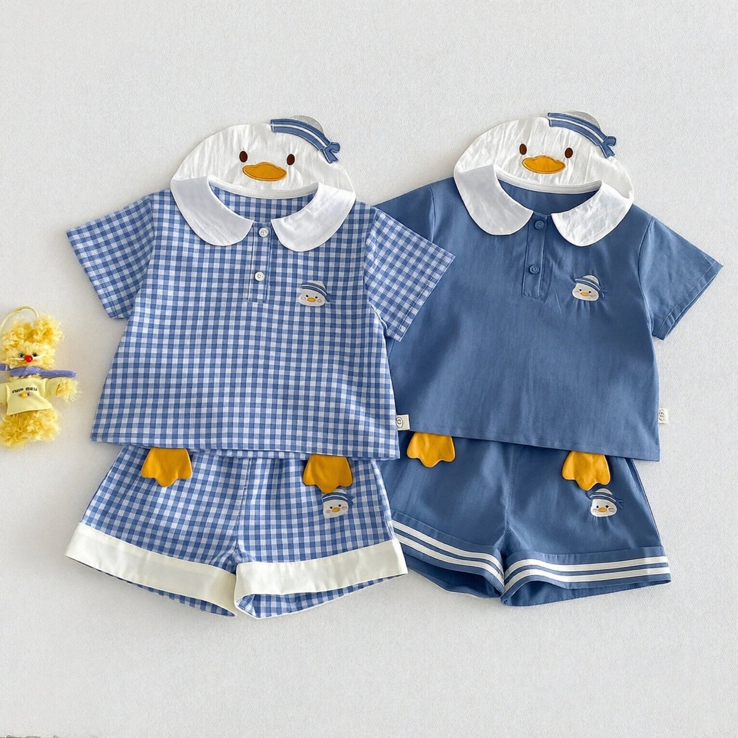 【BABY&KID】夏新作 カートゥーン丸襟Tシャツ、ショートパンツSK105114