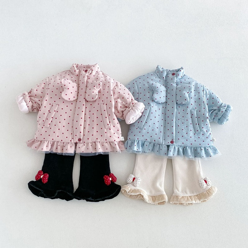 【BABY&KID】冬新作かわいいドット中綿ジャケットSK108514