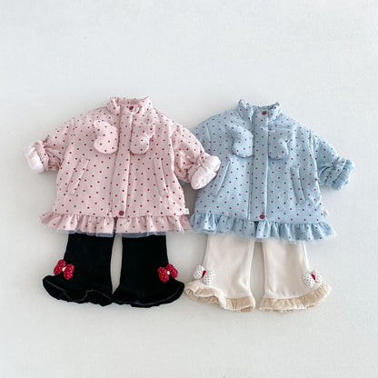 【BABY&KID】冬新作かわいいドット中綿ジャケットSK108514