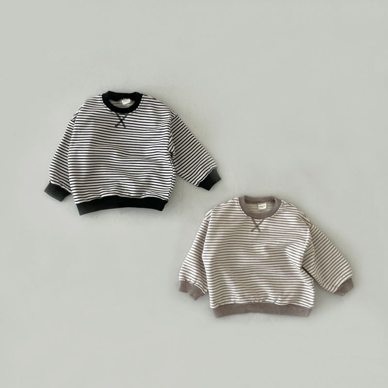 【BABY】ストライプクルーネックスウェットSK101917