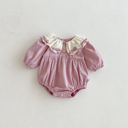 【BABY】蝶結び丸衿ロンパース、ワンピースSK100123