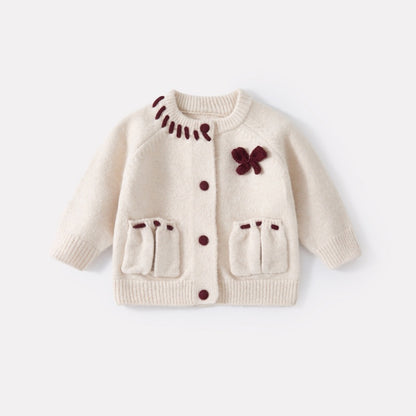 【BABY】ポケット付きニットカーデ、デニムパンツSK102226