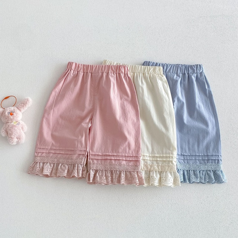 【BABY&KID】夏新作 無地レース裾パンツSK105213
