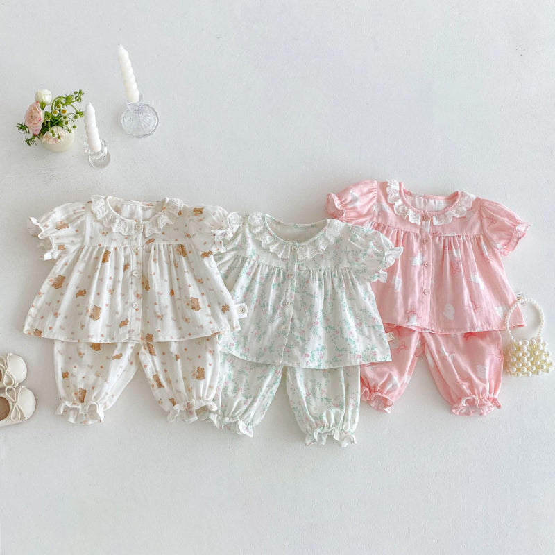 【BABY&KID】夏新作 ウサギ柄可愛いセットアップSK070217