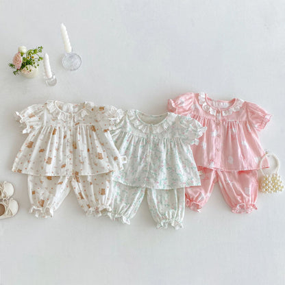 【BABY&KID】夏新作 ウサギ柄可愛いセットアップSK070217