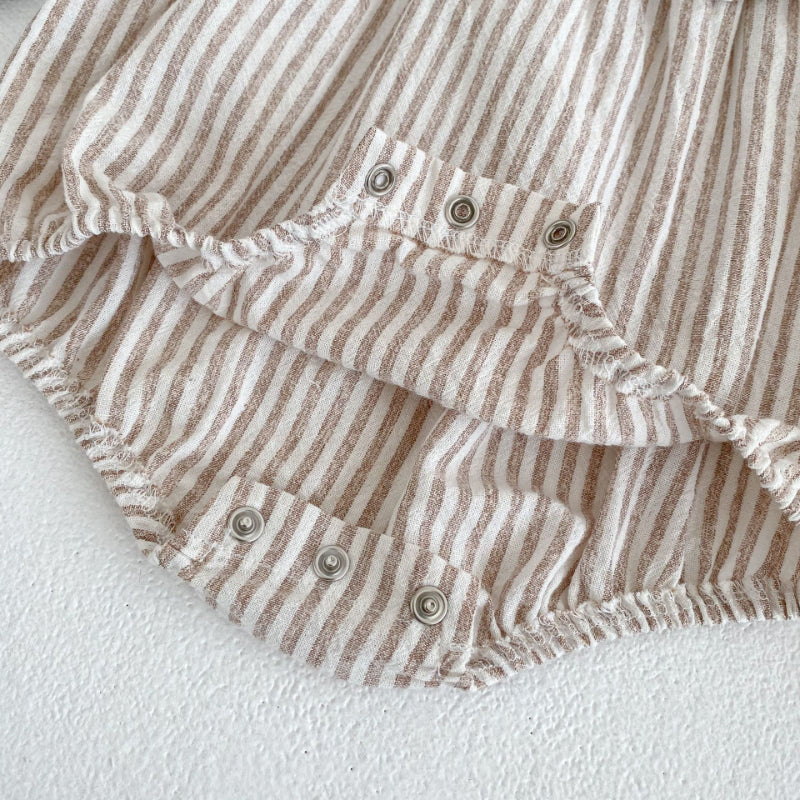【姉妹服】夏新作 ストライプフリルロンパース、ワンピースSK072318