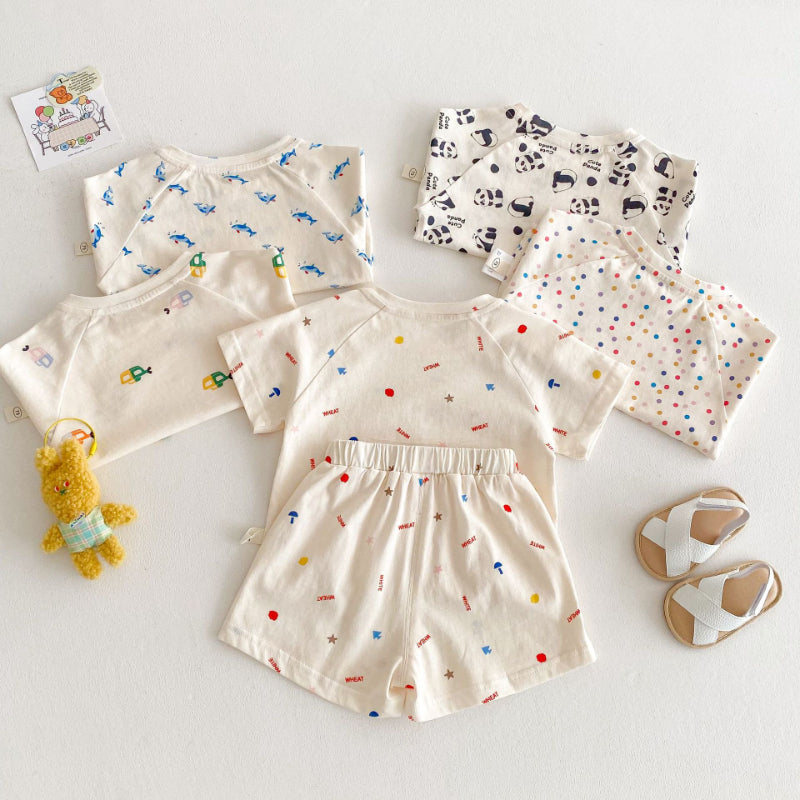 【BABY&KID】夏新作 総柄カジュアルセットアップSK072008