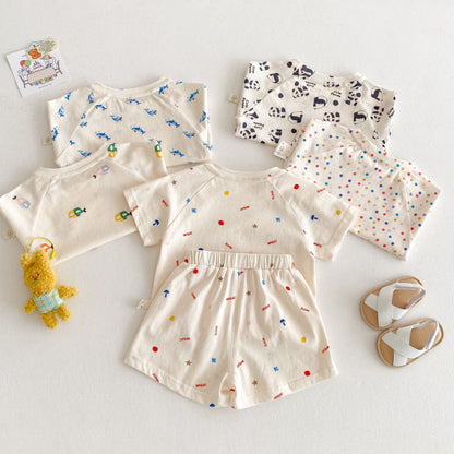 【BABY&KID】夏新作 総柄カジュアルセットアップSK072008