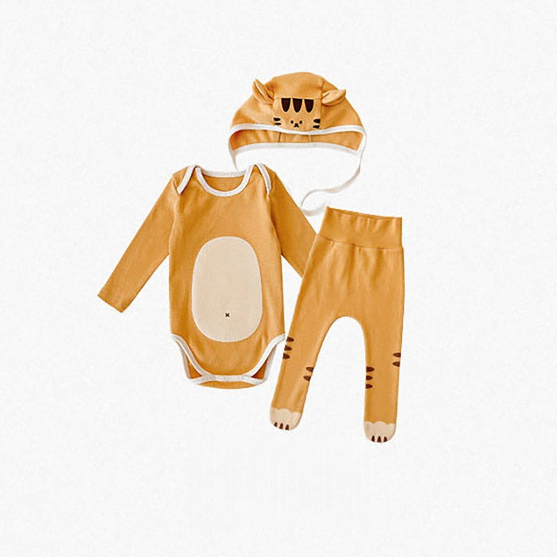 【BABY】アニマルデザインロンパース&レギンス&帽子SK100305