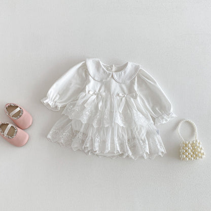 【BABY】チュールレースロンパースワンピSK103606