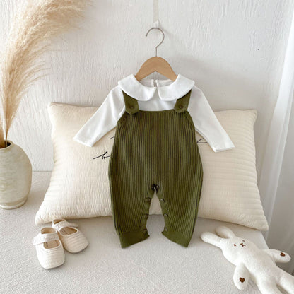 【BABY】シンプルニットサロペットSK092529