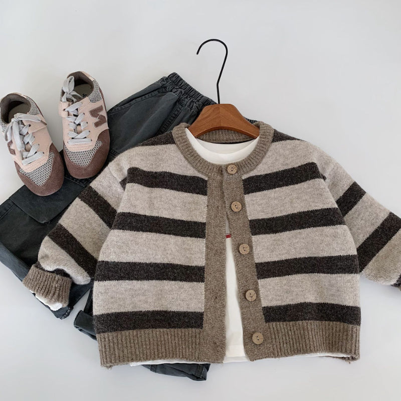 【BABY&KID】ストライプ柄ニットカーディガンSK100506