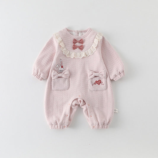 【BABY】うさぎ刺繍カバーオールSK104209