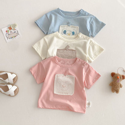 【BABY&KID】夏新作 アニマルロゴ可愛いＴシャツSK072004