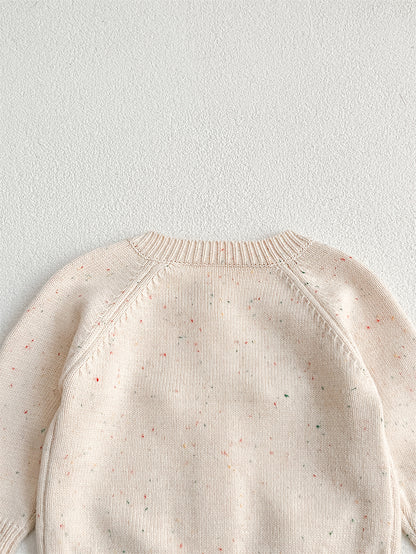 【BABY】レトロポンポン付きカーディガン、サロペットSK022708