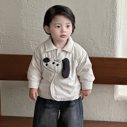 【BABY&KID】冬新作わんちゃん中綿シャツアウターSK103136