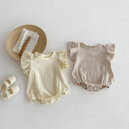 【BABY】夏新作 無地コットンロンパースSK072015