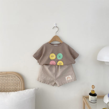 【BABY&KID】夏新作 ロゴスマイル半袖TシャツSK010214