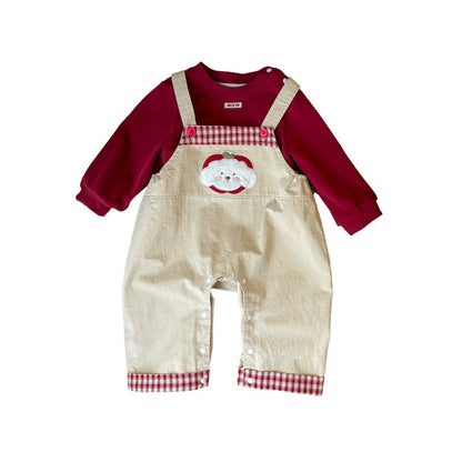 【BABY】りんご＆わんちゃんサロペット＆長袖TシャツSK104424