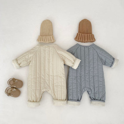 【BABY】冬新作 クマ刺繍キルトカバーオールSK102407