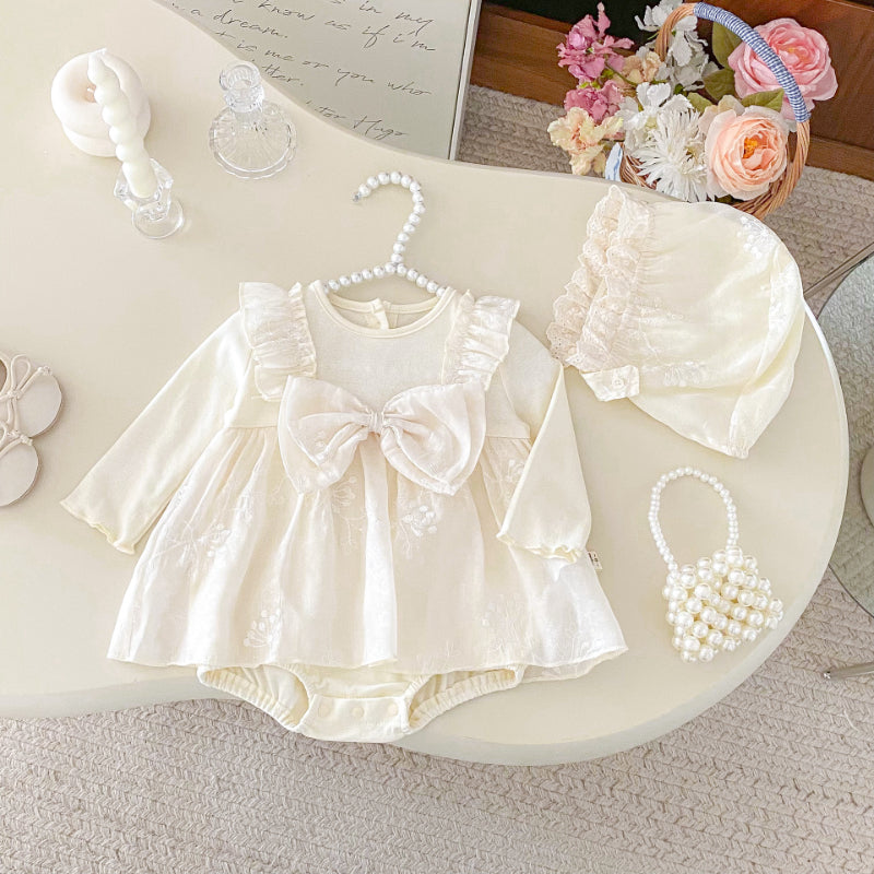 【BABY】スイート蝶結びロンパースワンピースSK092510
