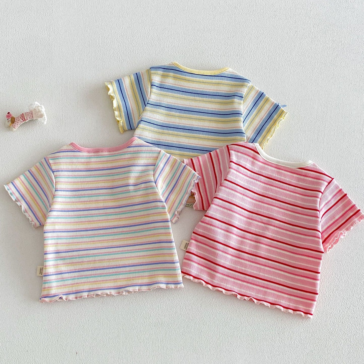【BABY&KID】夏新作 配色ボーダーTシャツSK105101