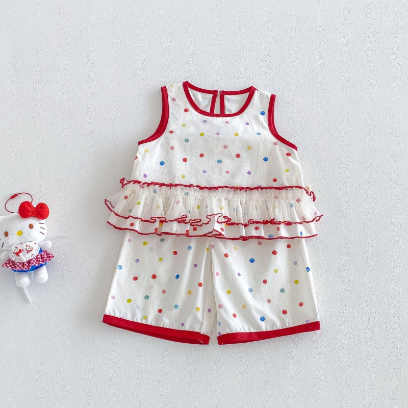 【BABY&KID】夏新作フリルドットセットアップSK105915