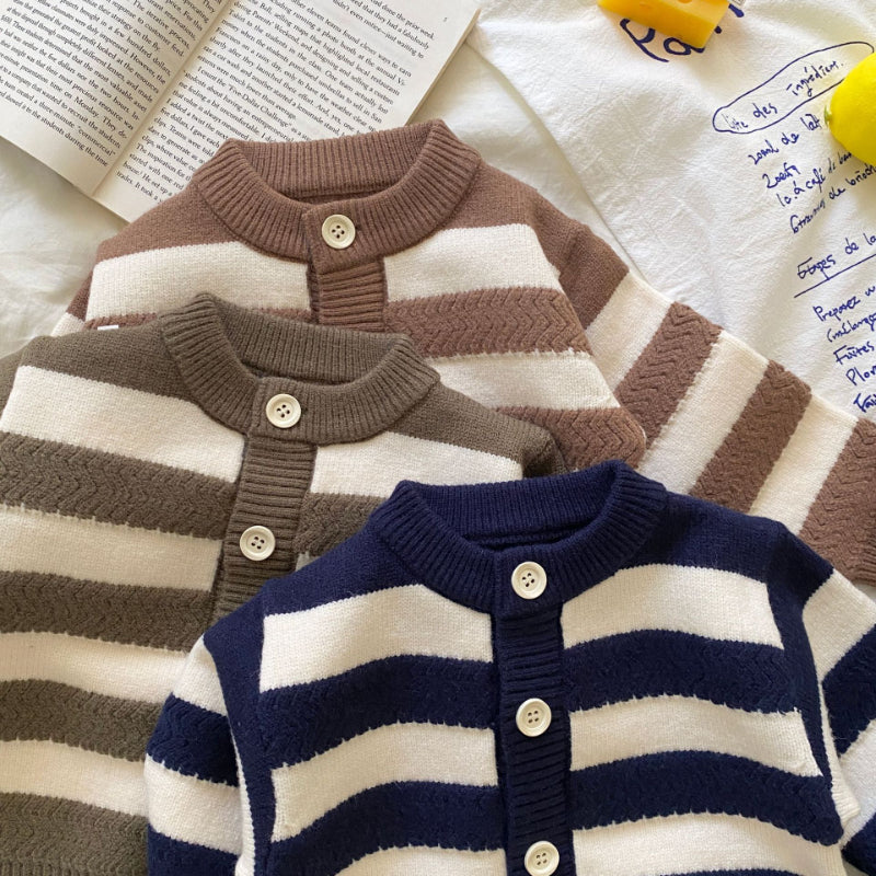 【BABY】クルーネックボーダー長袖ニットセットアップSK092905