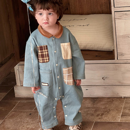 【BABY】カジュアル襟付き長袖カバーオールSK104301