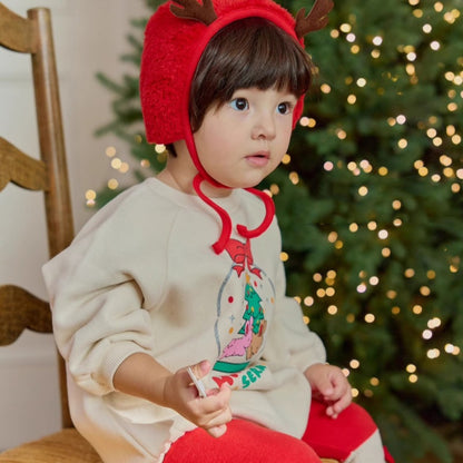 【BABY】ツリー＆うさぎ柄ロンパース、蝶結びレギンス、角帽子SK102816