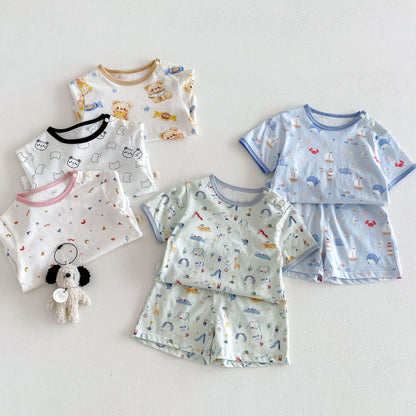 【BABY&KID】夏新作 総柄セットアップSK105115