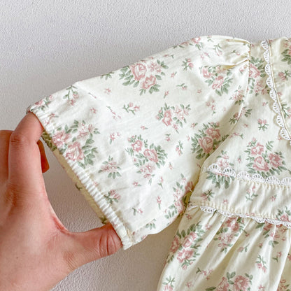 【BABY】韓国風小花柄ロンパースSK103622