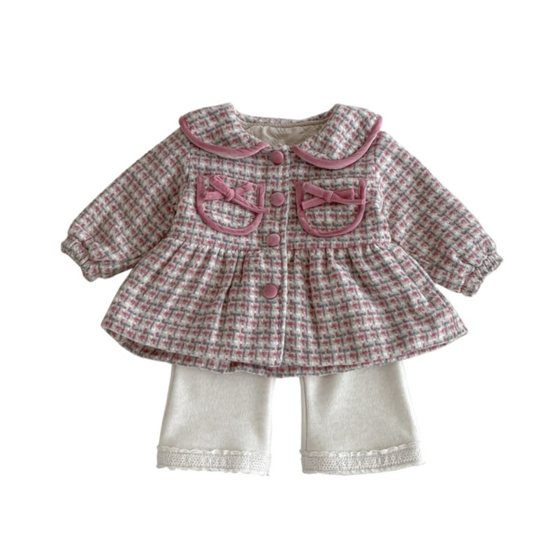 【BABY】冬新作チェック柄ウール中綿コートSK102722