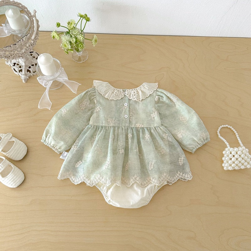 【BABY】丸襟刺繍ロンパースSK107906