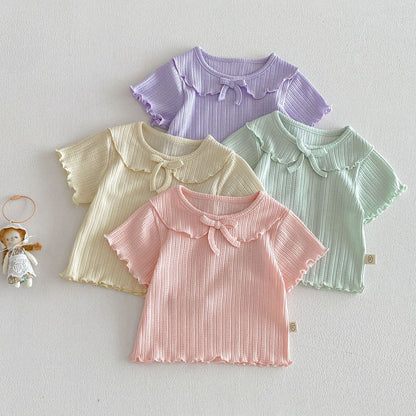 【BABY&KID】夏新作 丸襟無地TシャツSK105108