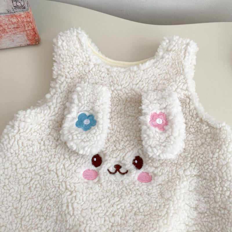 【BABY】冬新作うさぎデザイン裏起毛サロペットSK102702