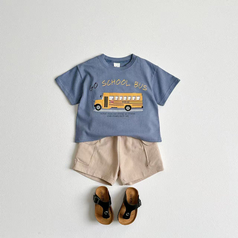 【BABY&KID】夏新作 車柄プリントTシャツSK090806
