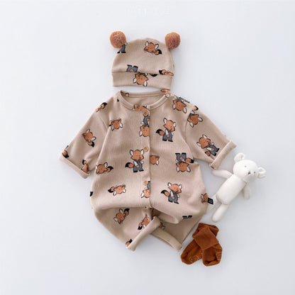 【BABY】ワッフル地キャラクターカバーオールSK101504