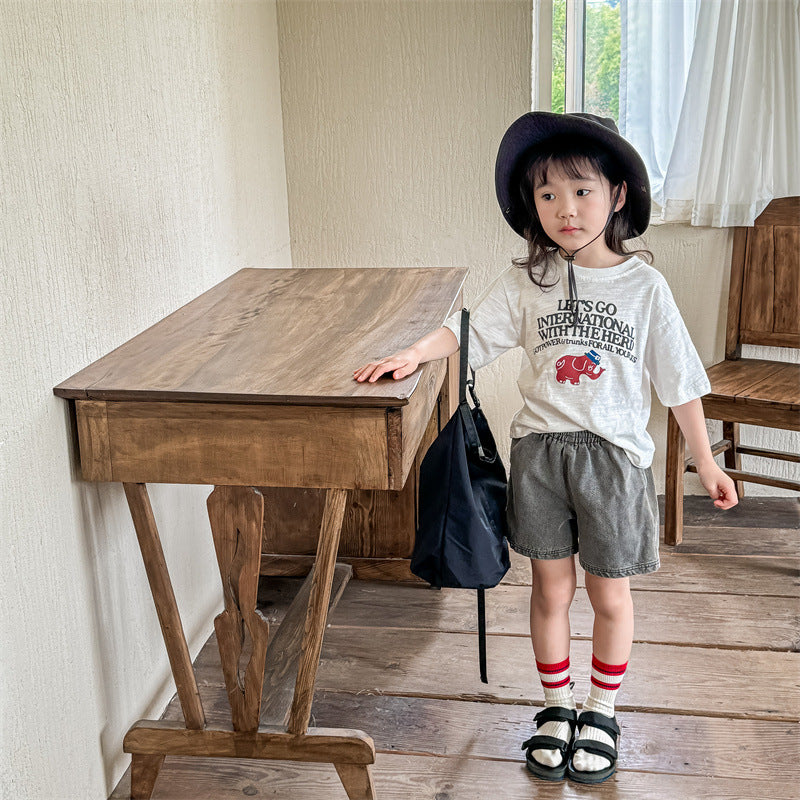 【BABY&KID】夏新作 ゾウさんプリントTシャツSK091610