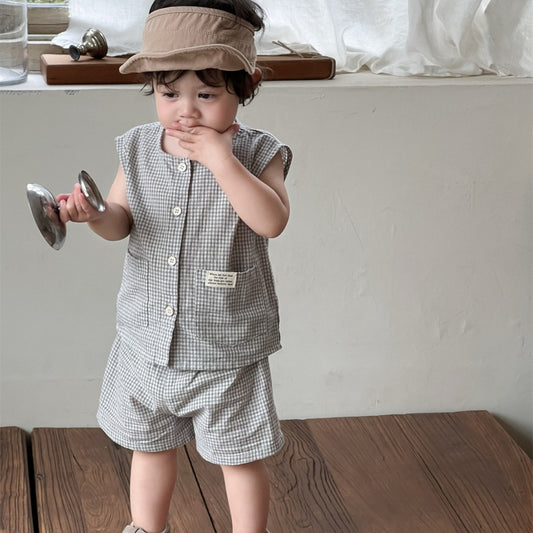 【BABY】韓国風チェックセットアップSK105017